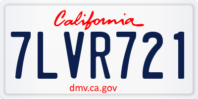 CA license plate 7LVR721
