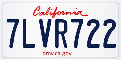 CA license plate 7LVR722