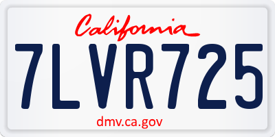 CA license plate 7LVR725