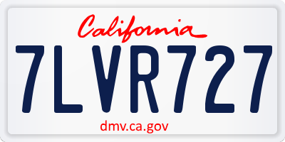 CA license plate 7LVR727