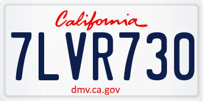 CA license plate 7LVR730