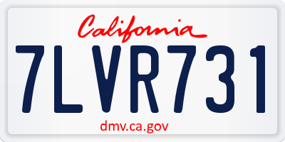 CA license plate 7LVR731