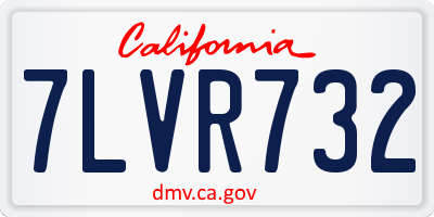 CA license plate 7LVR732