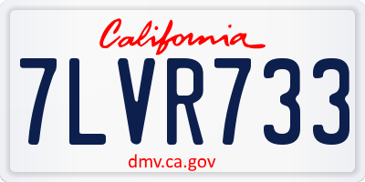 CA license plate 7LVR733