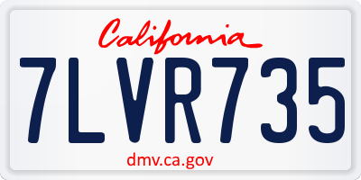 CA license plate 7LVR735