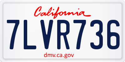 CA license plate 7LVR736