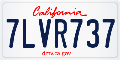 CA license plate 7LVR737