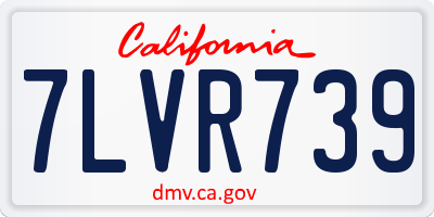 CA license plate 7LVR739