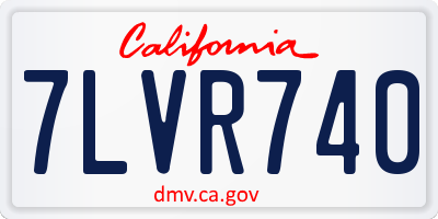 CA license plate 7LVR740