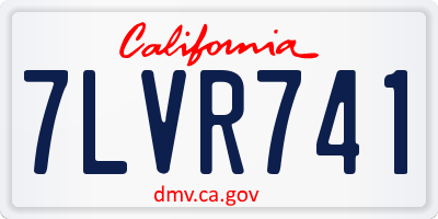 CA license plate 7LVR741