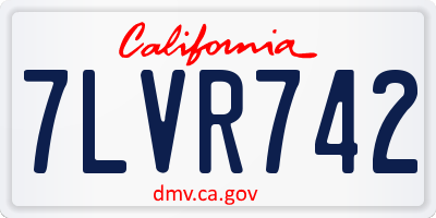 CA license plate 7LVR742