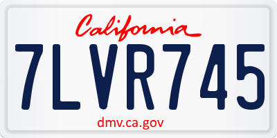 CA license plate 7LVR745