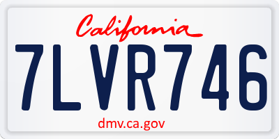 CA license plate 7LVR746