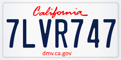 CA license plate 7LVR747