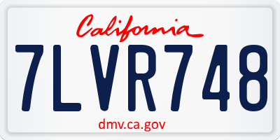 CA license plate 7LVR748