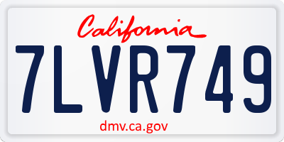 CA license plate 7LVR749
