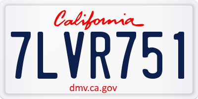 CA license plate 7LVR751