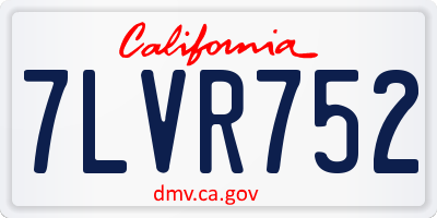 CA license plate 7LVR752