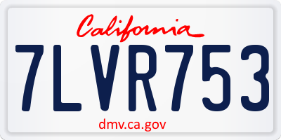 CA license plate 7LVR753