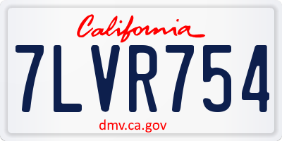CA license plate 7LVR754