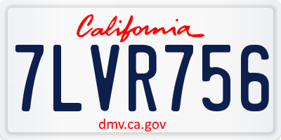 CA license plate 7LVR756
