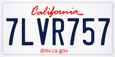 CA license plate 7LVR757