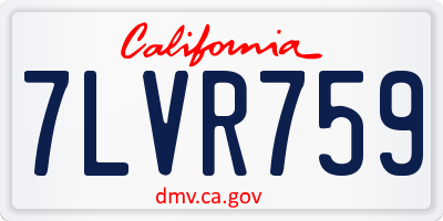 CA license plate 7LVR759
