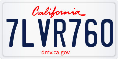CA license plate 7LVR760