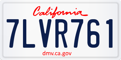 CA license plate 7LVR761