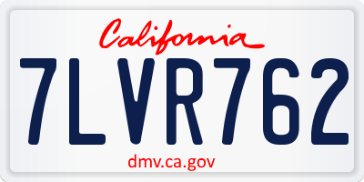 CA license plate 7LVR762