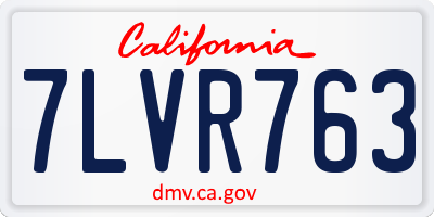 CA license plate 7LVR763