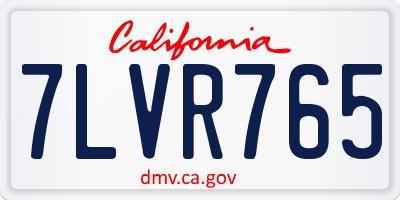 CA license plate 7LVR765