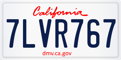 CA license plate 7LVR767