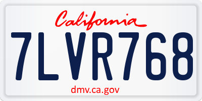 CA license plate 7LVR768