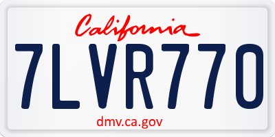 CA license plate 7LVR770