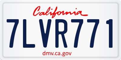 CA license plate 7LVR771