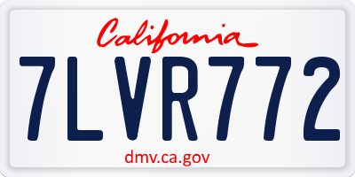 CA license plate 7LVR772