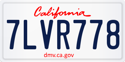 CA license plate 7LVR778