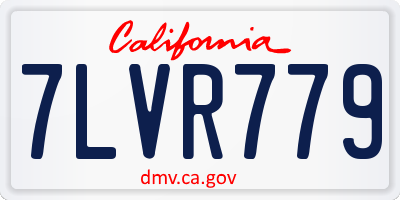 CA license plate 7LVR779
