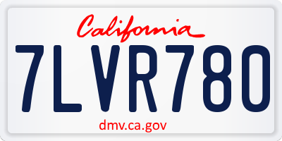 CA license plate 7LVR780