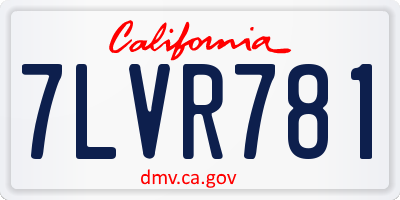 CA license plate 7LVR781