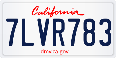 CA license plate 7LVR783