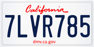 CA license plate 7LVR785