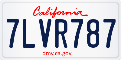 CA license plate 7LVR787