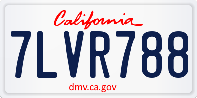 CA license plate 7LVR788