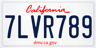 CA license plate 7LVR789