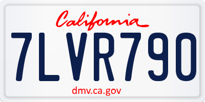 CA license plate 7LVR790