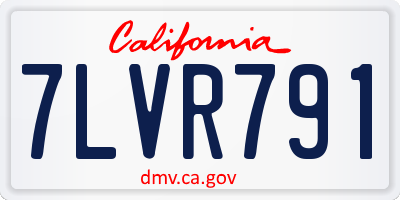 CA license plate 7LVR791