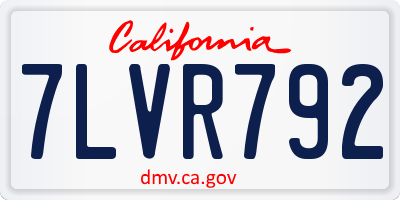 CA license plate 7LVR792