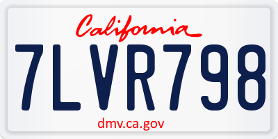 CA license plate 7LVR798